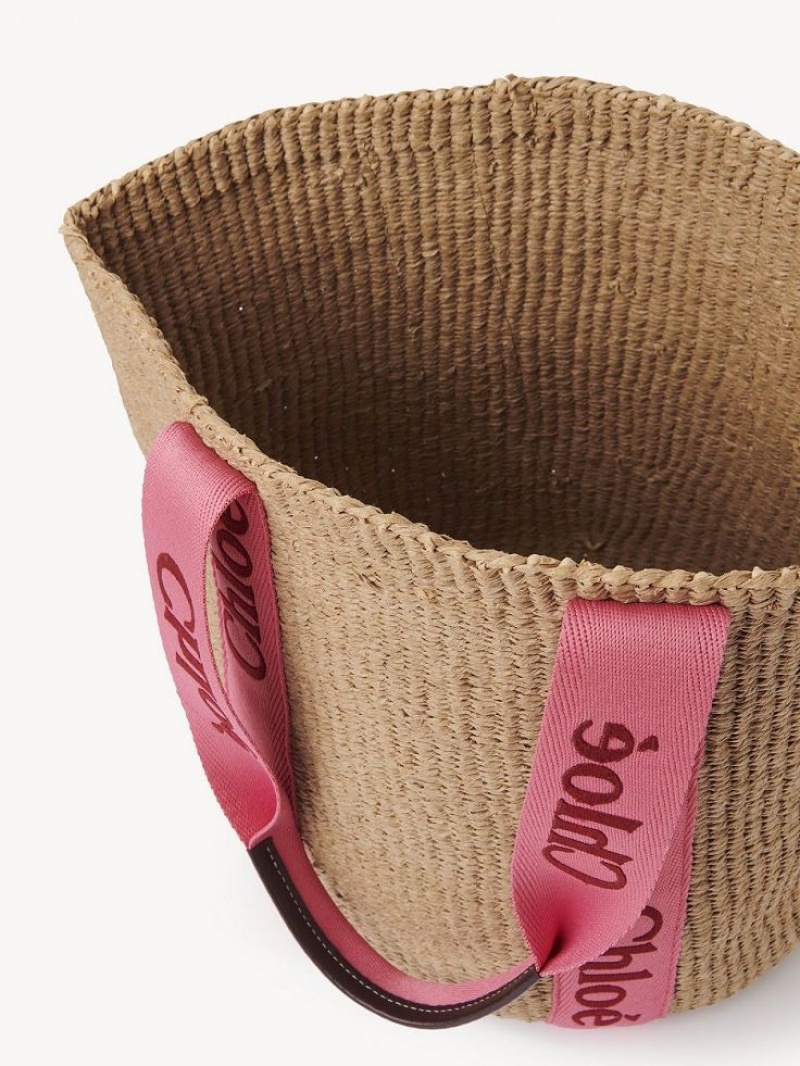 Chloe Large Woody Basket Kangaskassit Pinkki Punainen | CHE-SR13299