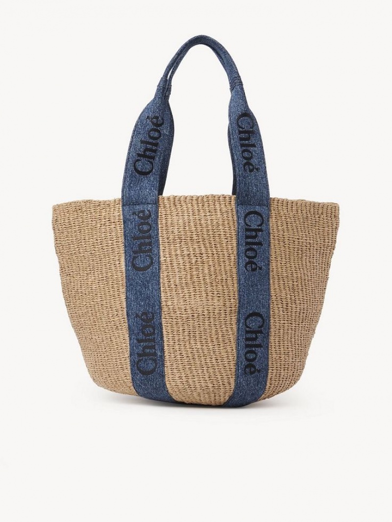 Chloe Large Woody Basket Kangaskassit Sininen | CHE-SR13331