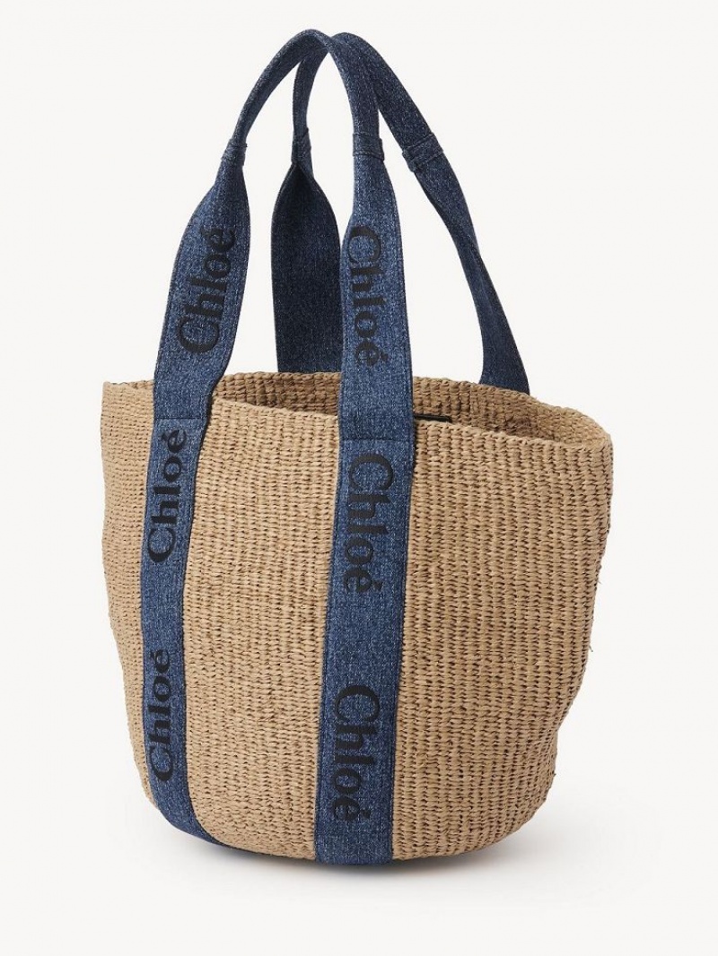 Chloe Large Woody Basket Kangaskassit Sininen | CHE-SR13331