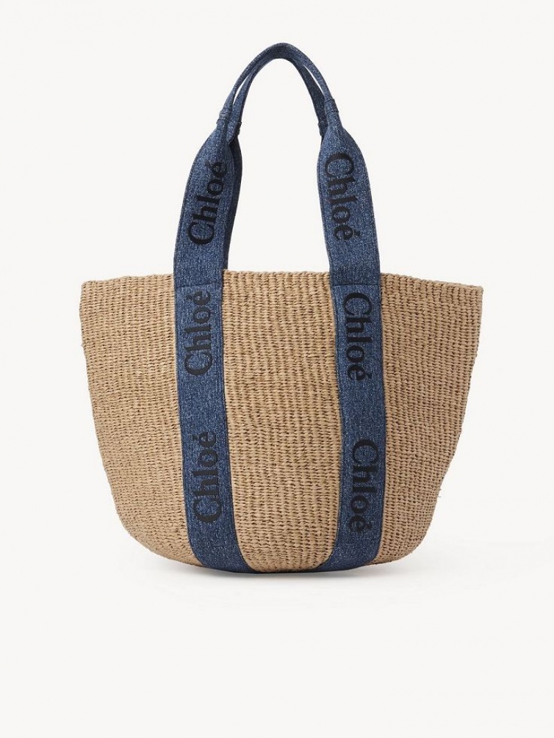 Chloe Large Woody Basket Kangaskassit Sininen | CHE-SR13331