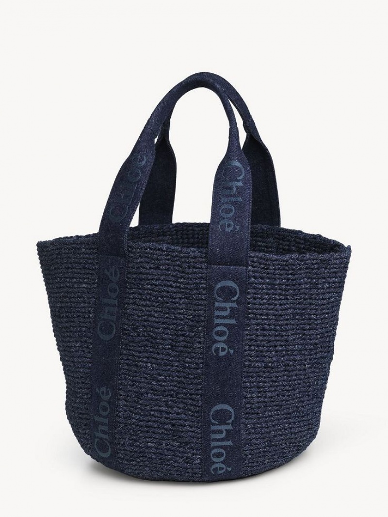 Chloe Large Woody Basket Kangaskassit Sininen | CHE-SR13289