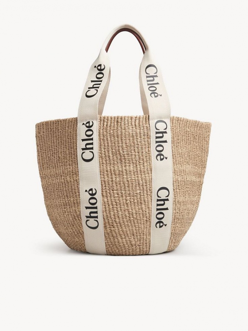 Chloe Large Woody Basket Kangaskassit Valkoinen | CHE-SR13332