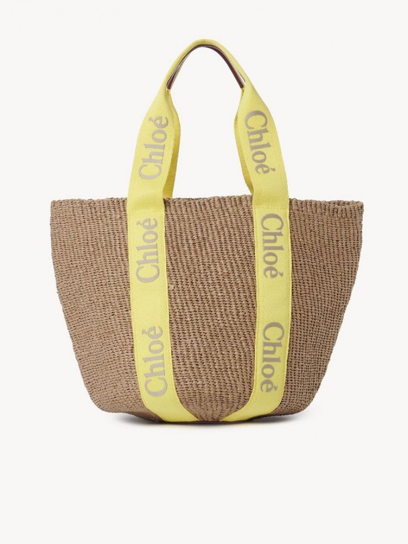 Chloe Large Woody Baskets Keltainen Beige | CHE-SR13628