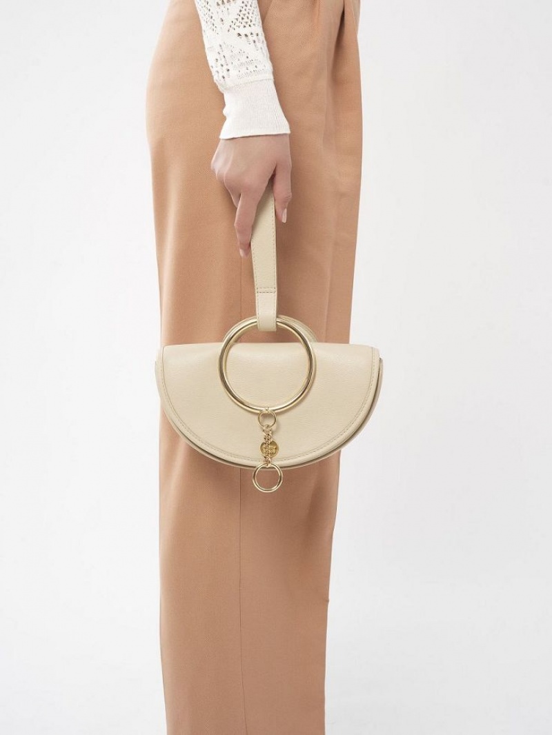 Chloe Mara Half Moon Mini Laukut Beige | CHE-SR14755