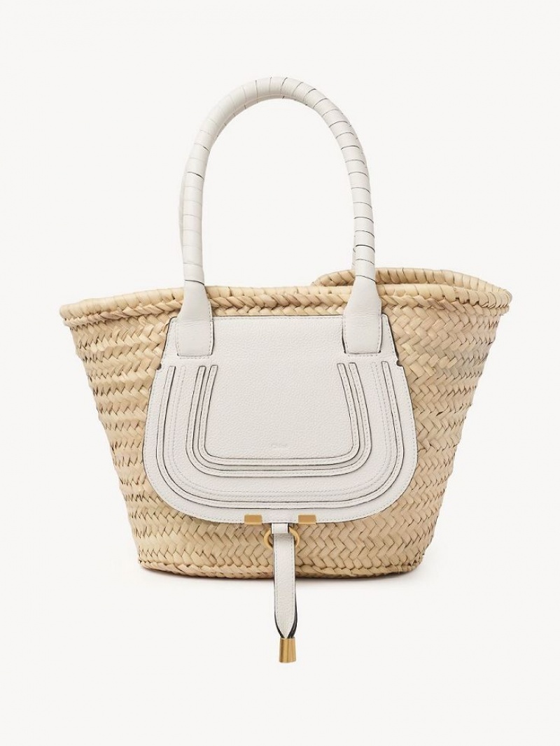 Chloe Medium Marcie Basket Kangaskassit Valkoinen | CHE-SR13291