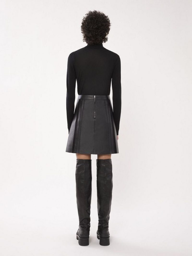 Chloe Mini Skirt Leather Mustat | CHE-SR14120