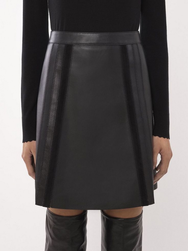 Chloe Mini Skirt Leather Mustat | CHE-SR14120