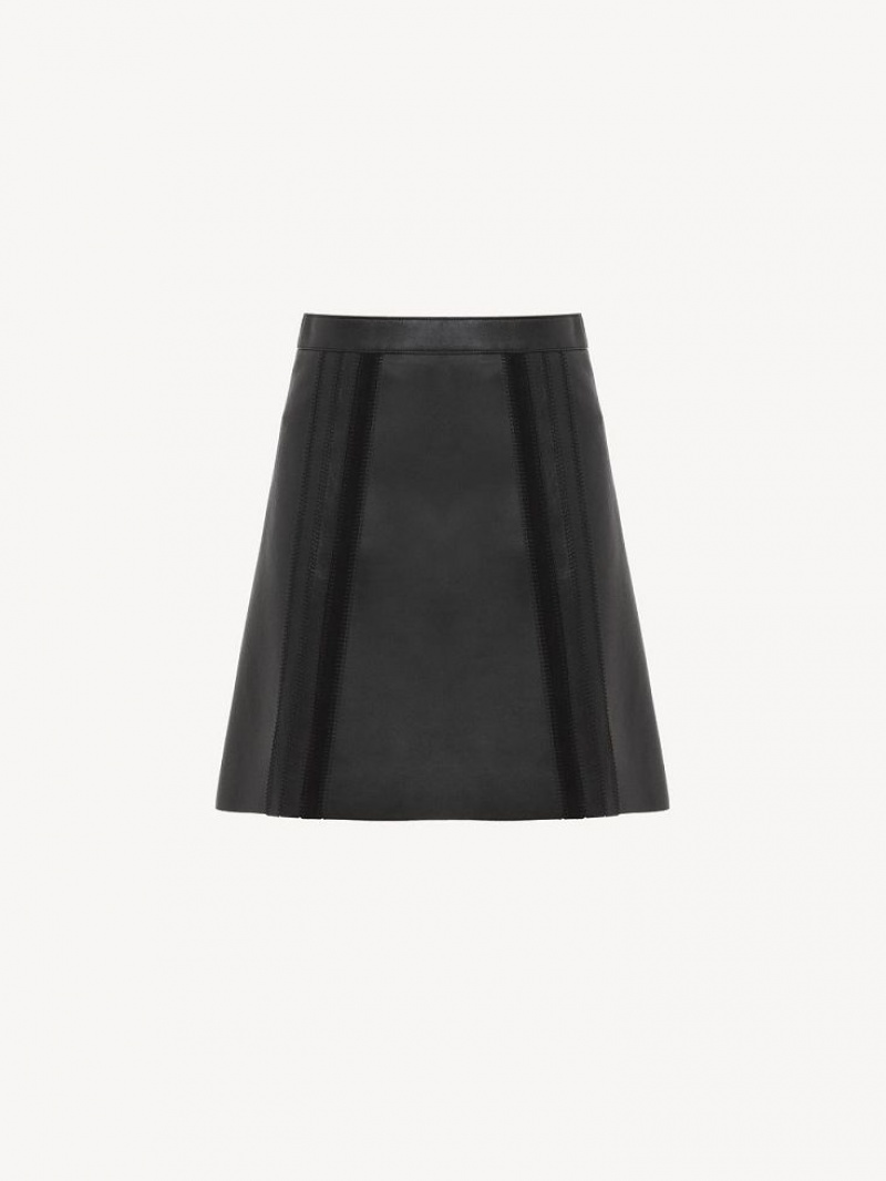 Chloe Mini Skirt Leather Mustat | CHE-SR14120