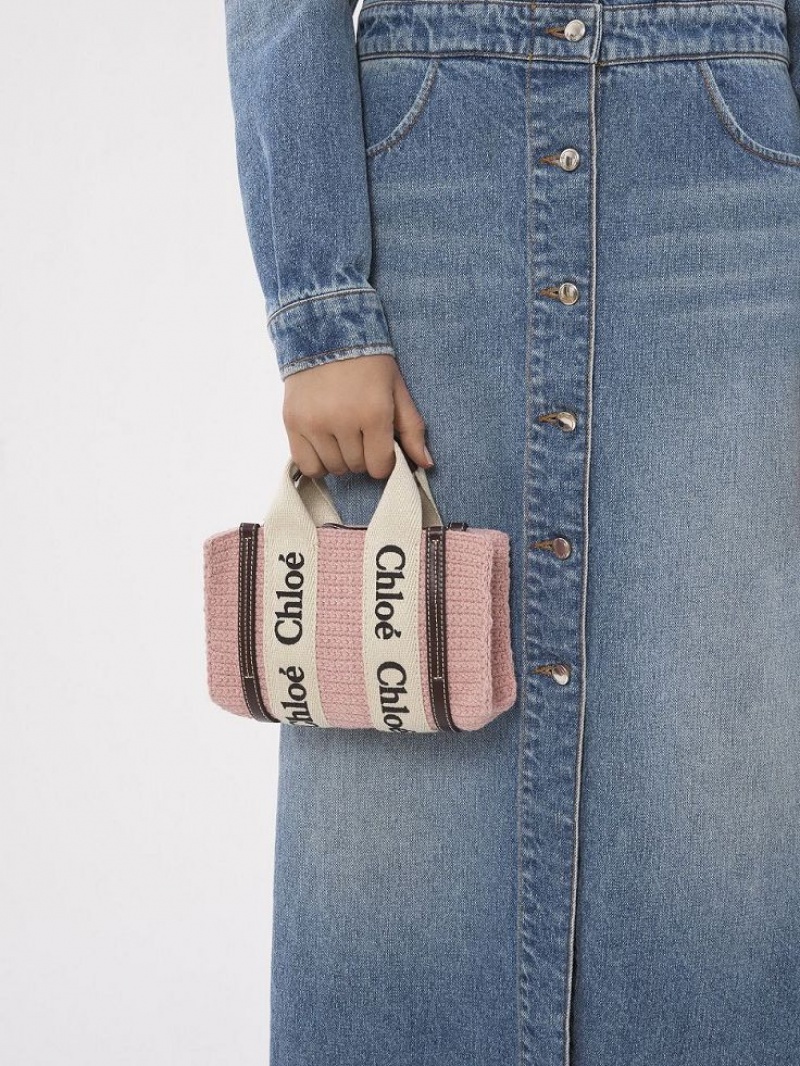 Chloe Mini Woody Crossbody Laukut Pinkki | CHE-SR13464