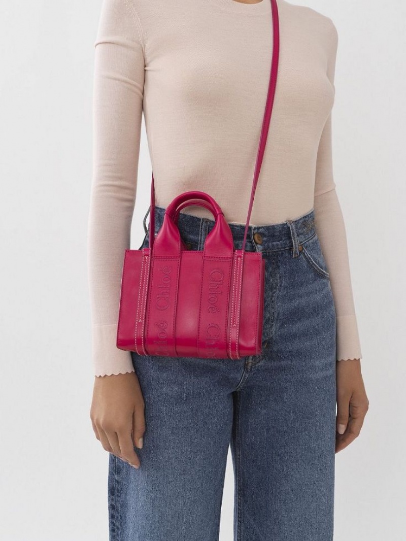 Chloe Mini Woody Crossbody Laukut Pinkki | CHE-SR13549