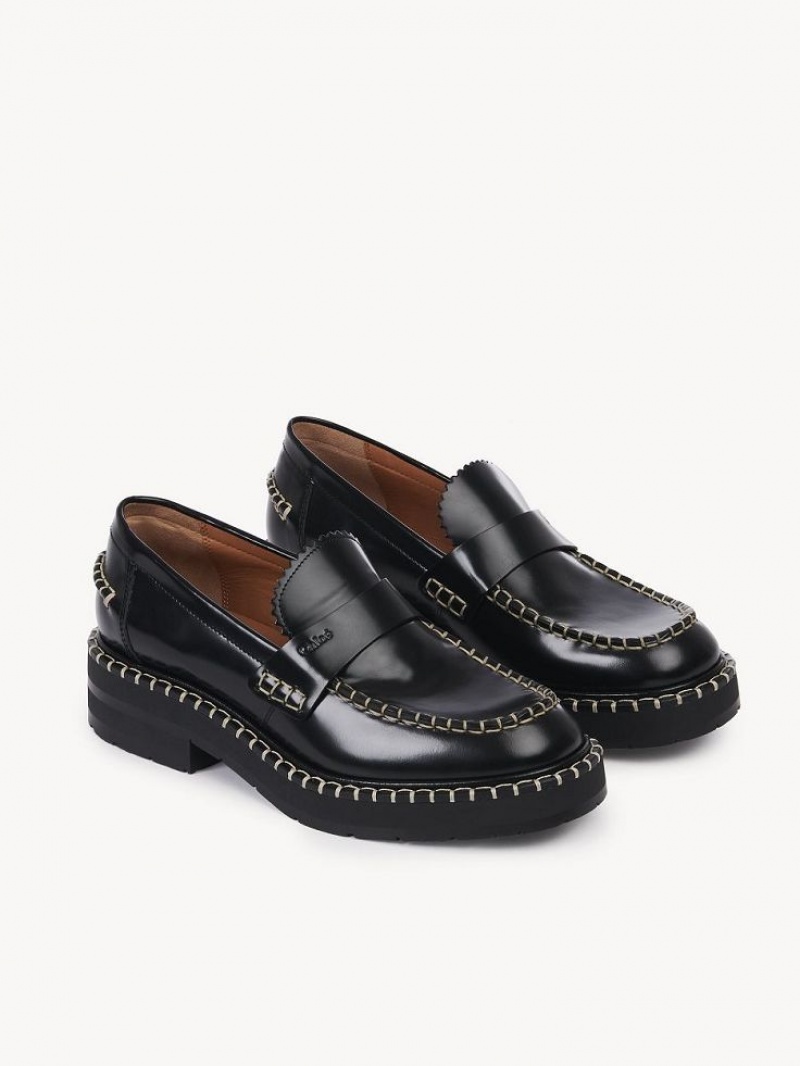 Chloe Noua Litteät Loafer Mustat | CHE-SR14245