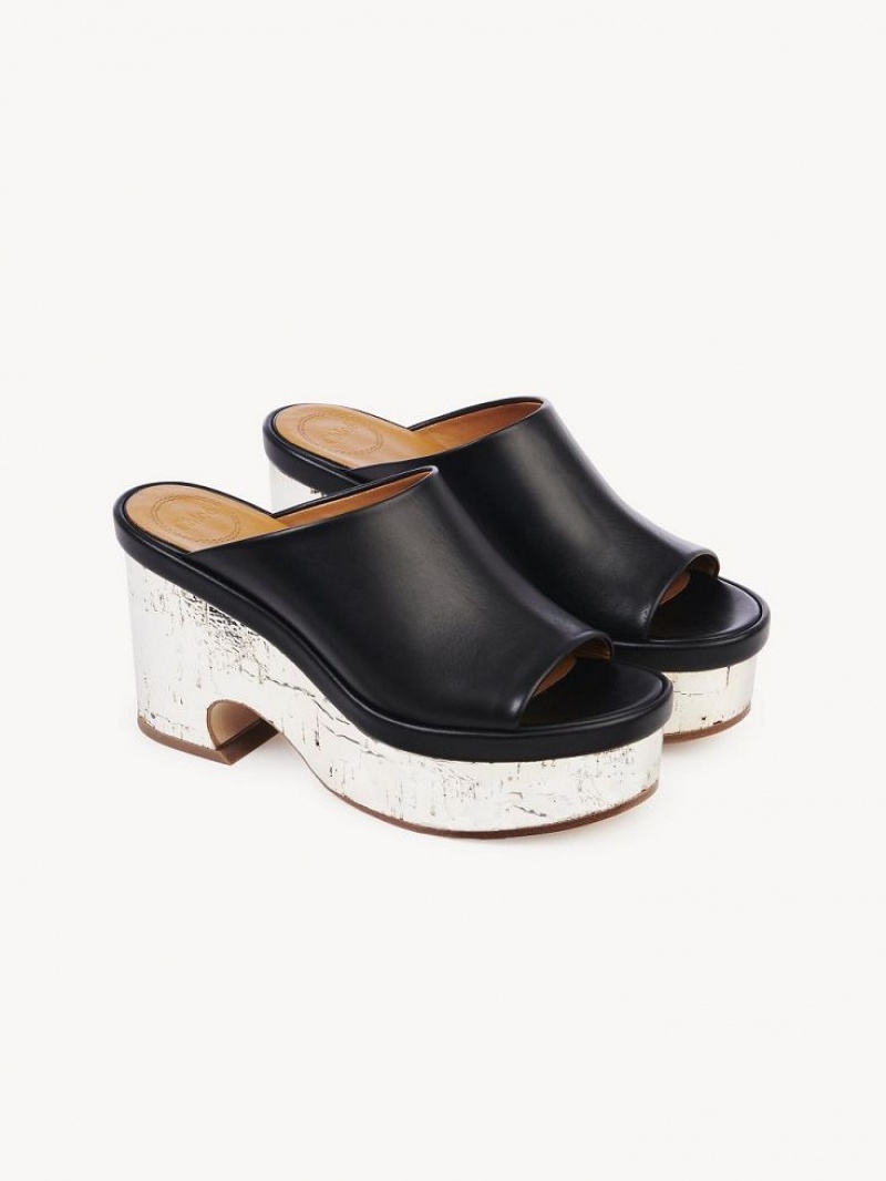 Chloe Oli Platform Mule Mustat | CHE-SR14156