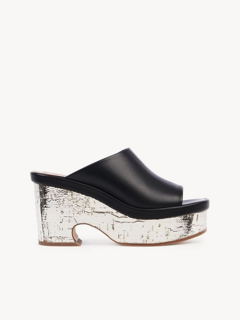 Chloe Oli Platform Mule Mustat | CHE-SR14156