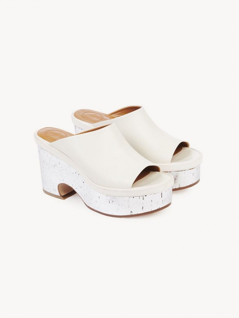 Chloe Oli Platform Mule Valkoinen | CHE-SR14155