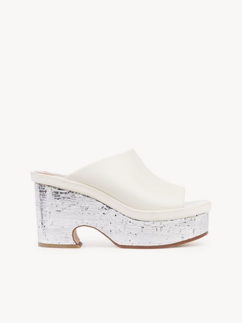 Chloe Oli Platform Mule Valkoinen | CHE-SR14155