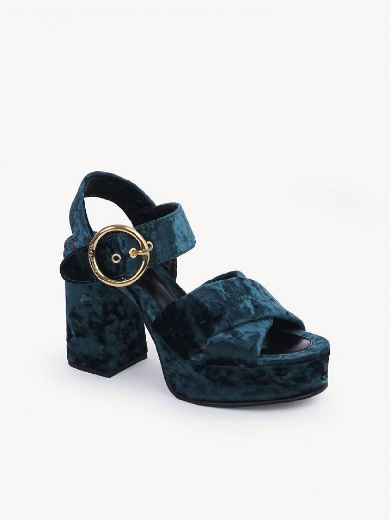 Chloe Orla Platform Sandaalit Vihreä | CHE-SR14808