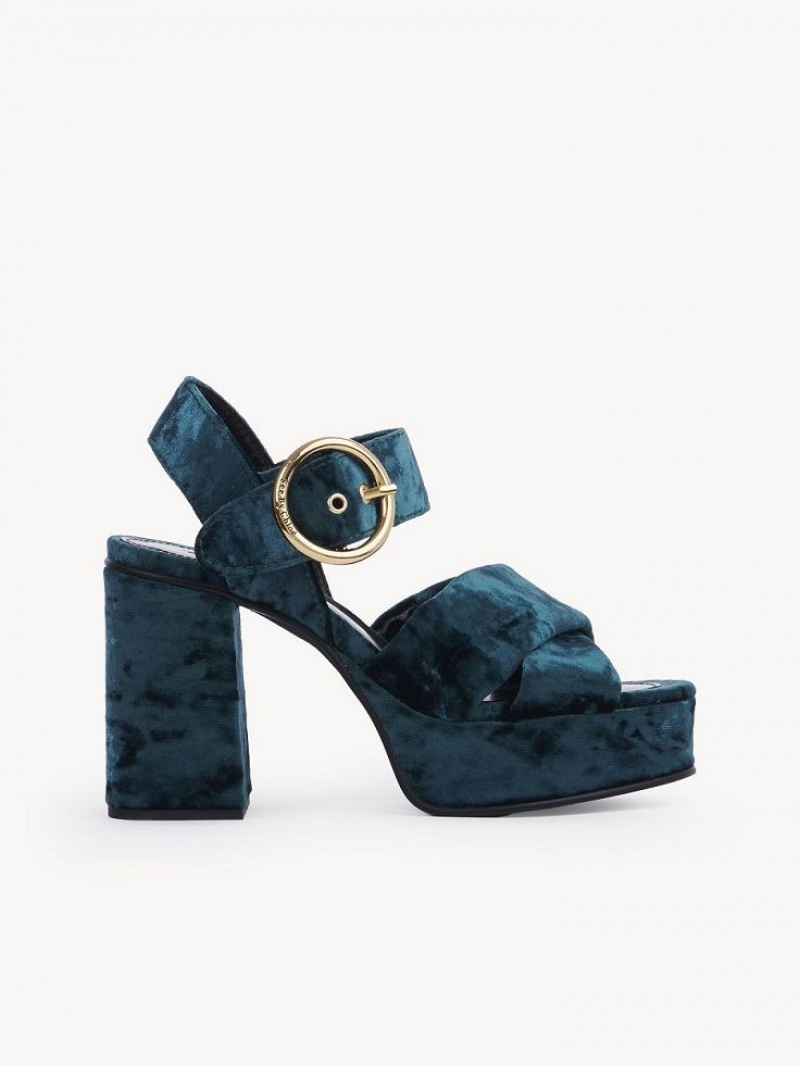 Chloe Orla Platform Sandaalit Vihreä | CHE-SR14808