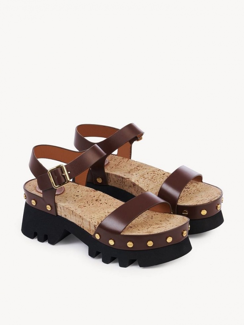 Chloe Owena Platform Sandaalit Ruskea | CHE-SR14161