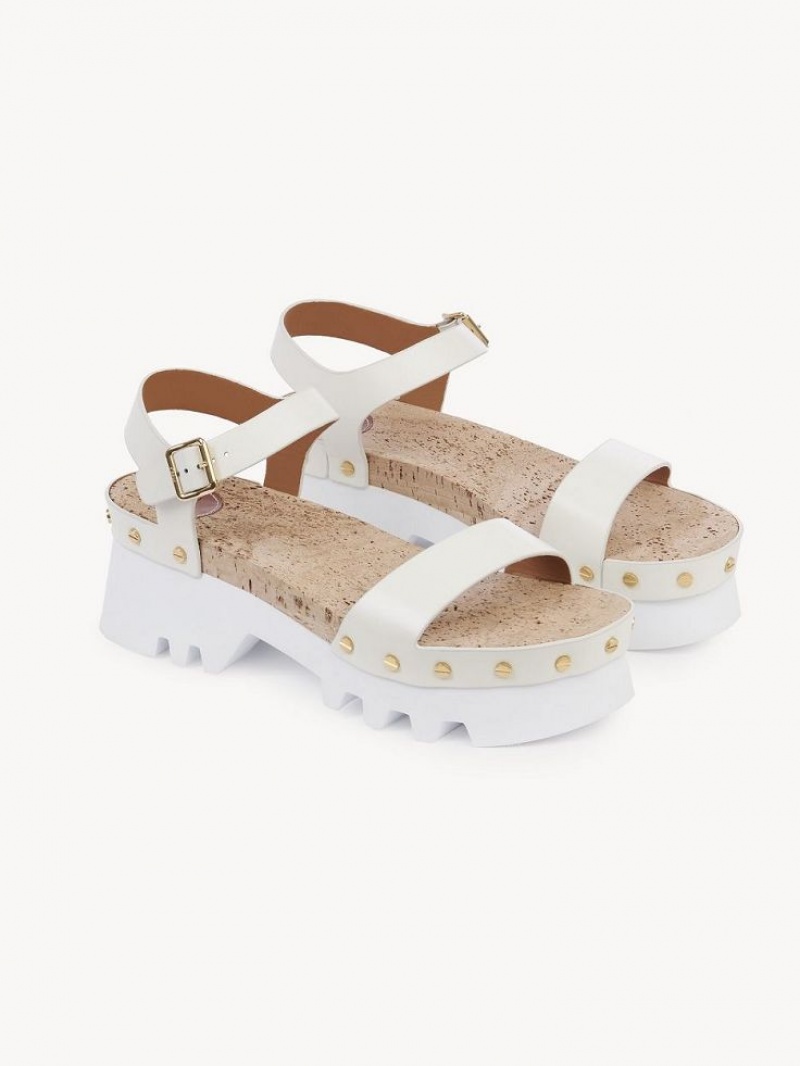 Chloe Owena Platform Sandaalit Valkoinen | CHE-SR14162