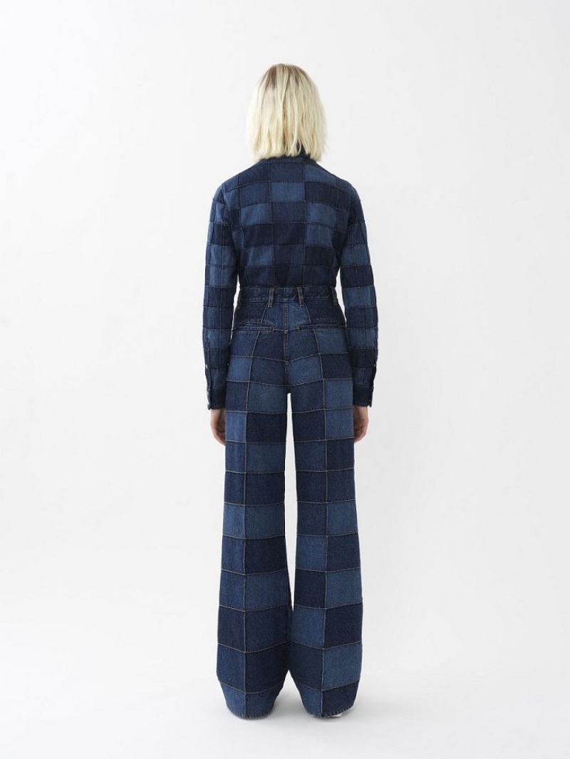 Chloe Patchwork Denim Paidat Monivärinen Sininen | CHE-SR13886