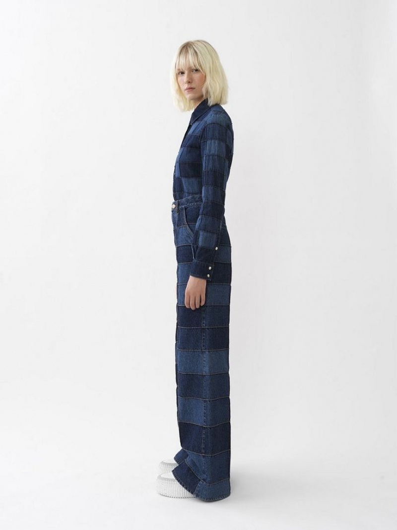 Chloe Patchwork Denim Paidat Monivärinen Sininen | CHE-SR13886