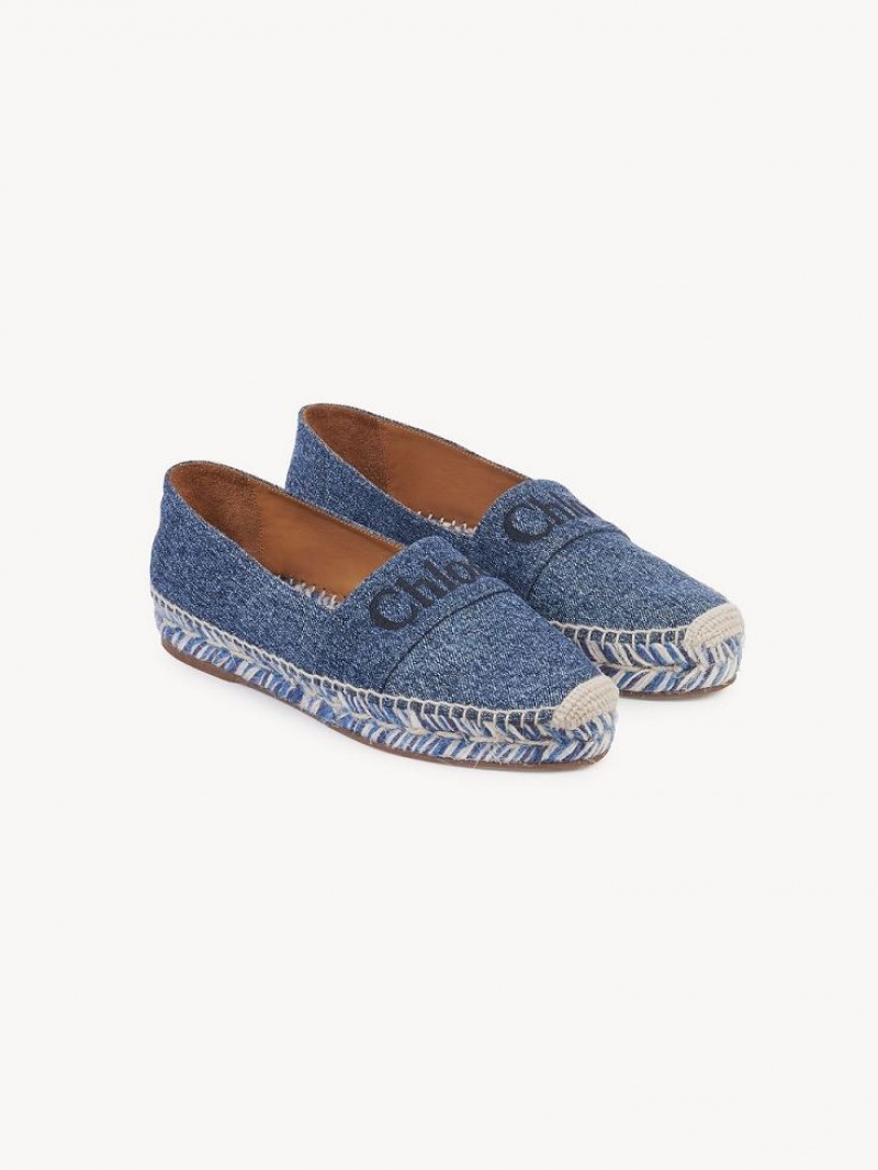 Chloe Piia Litteät Espadrille Sininen | CHE-SR14153