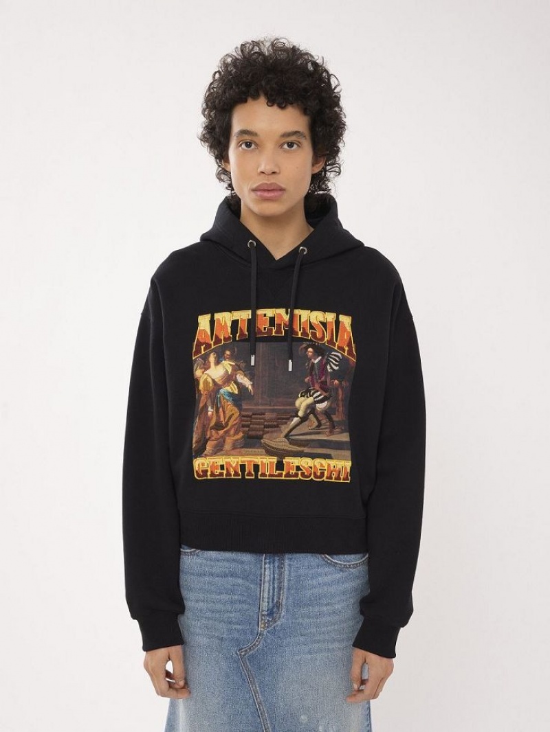 Chloe Printed Hoodie Neulepuserot Mustat | CHE-SR13907