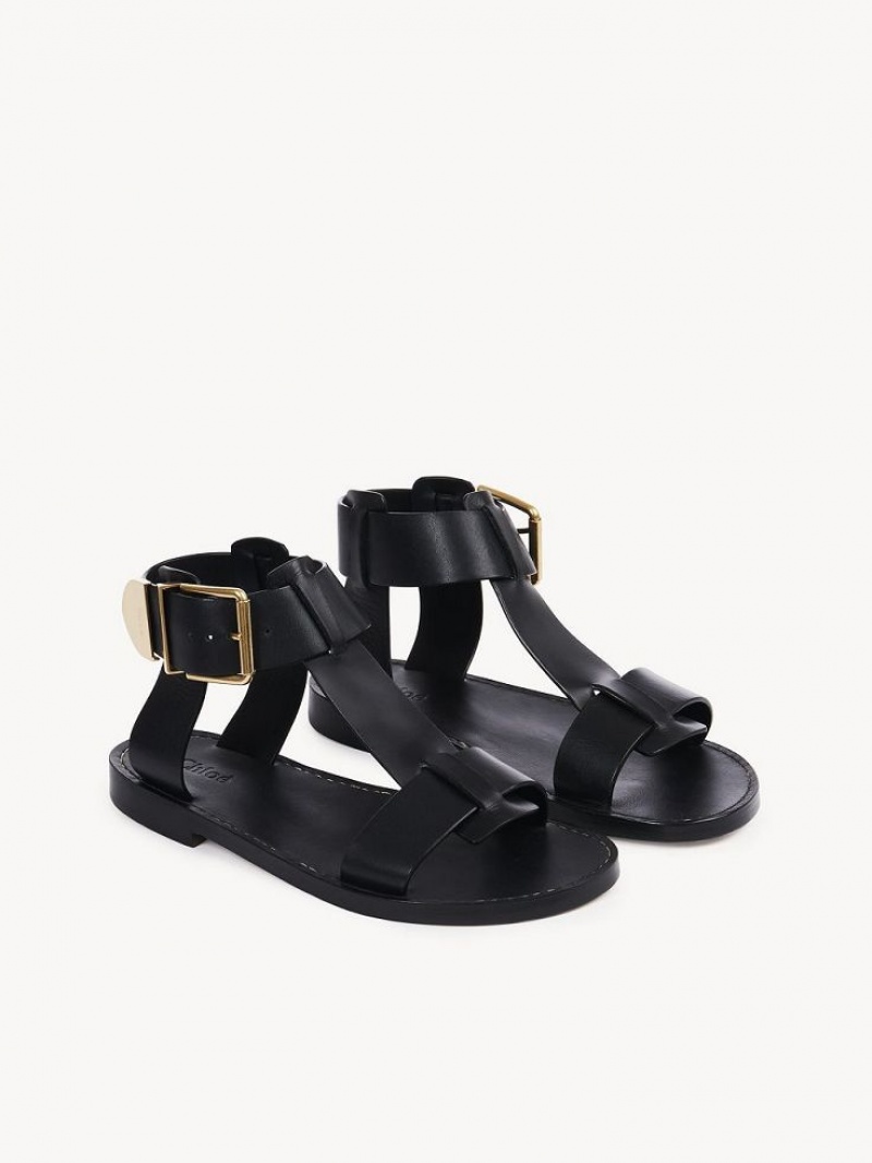 Chloe Rebecca Litteät Sandaalit Mustat | CHE-SR14142