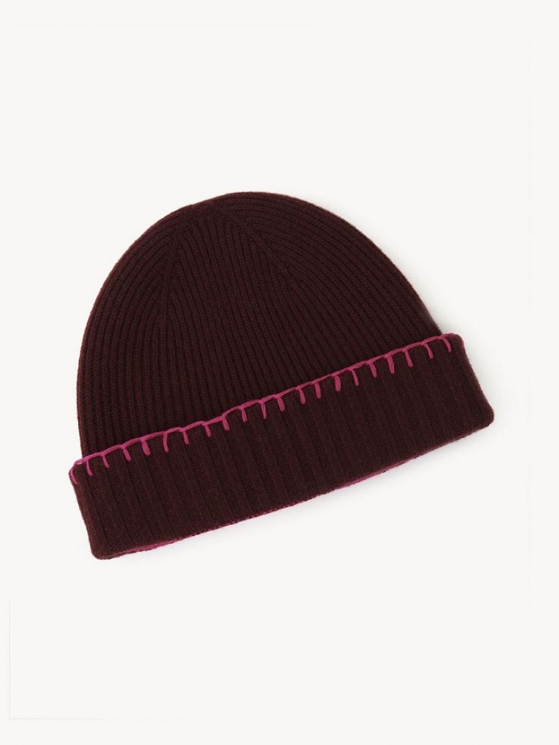 Chloe Ribbed Knit Beanie Hatut Violetit Pinkki | CHE-SR14472