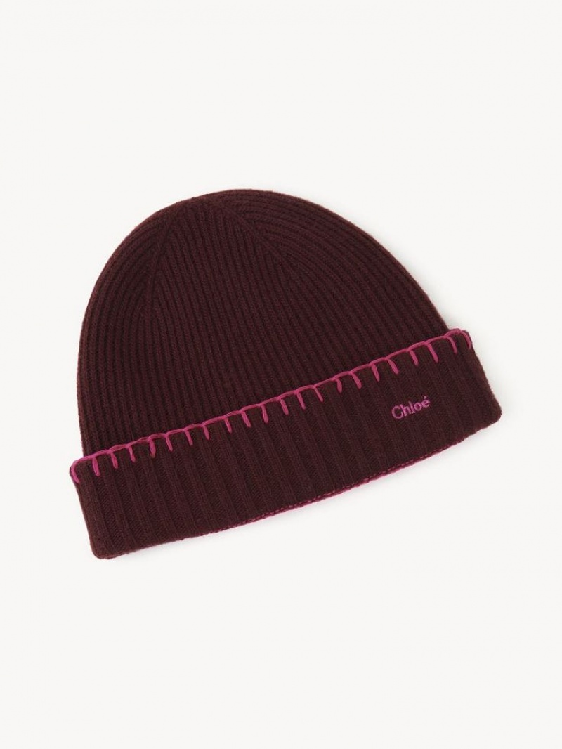 Chloe Ribbed Knit Beanie Hatut Violetit Pinkki | CHE-SR14472