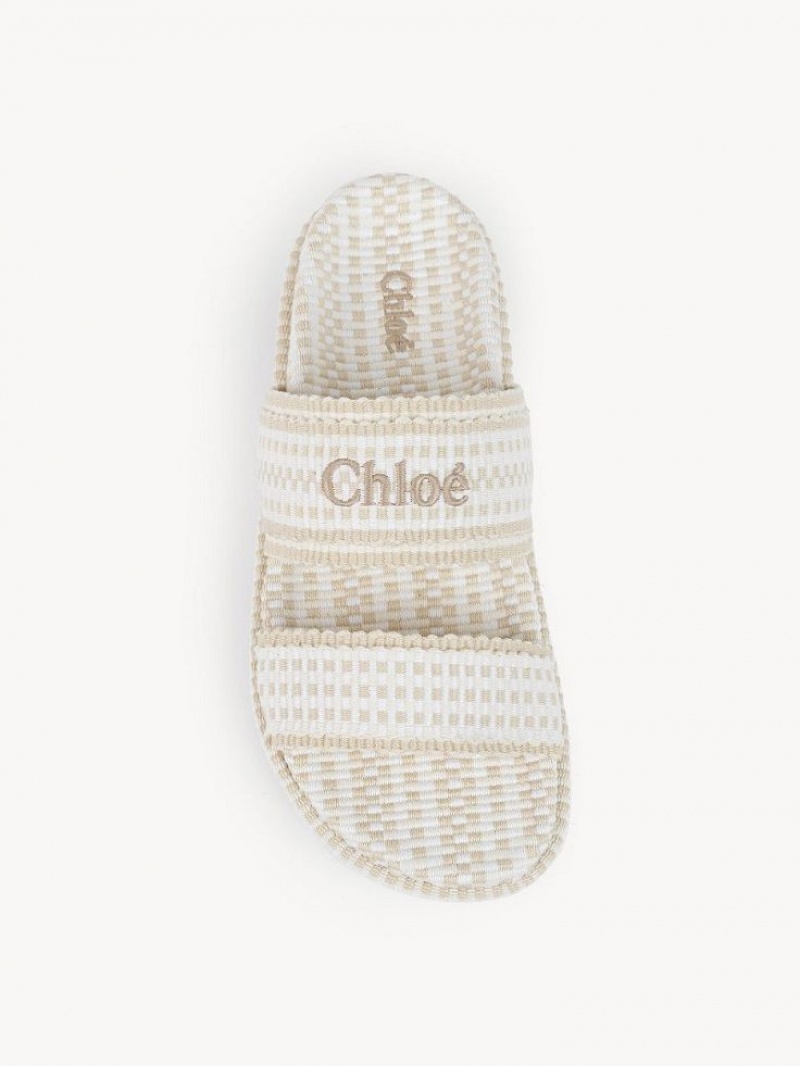 Chloe Rori Litteät Mule Valkoinen | CHE-SR14136