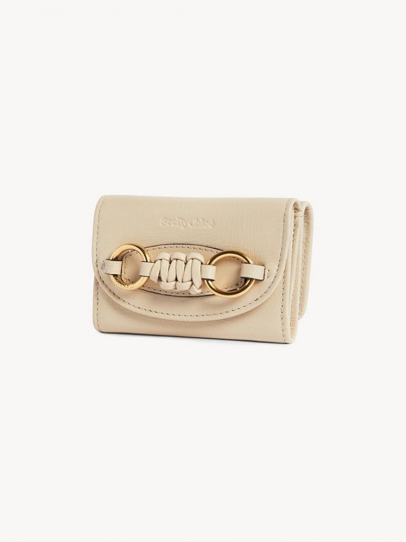 Chloe Saddie Medium Tri-fold Pieni lompakko Beige | CHE-SR14903