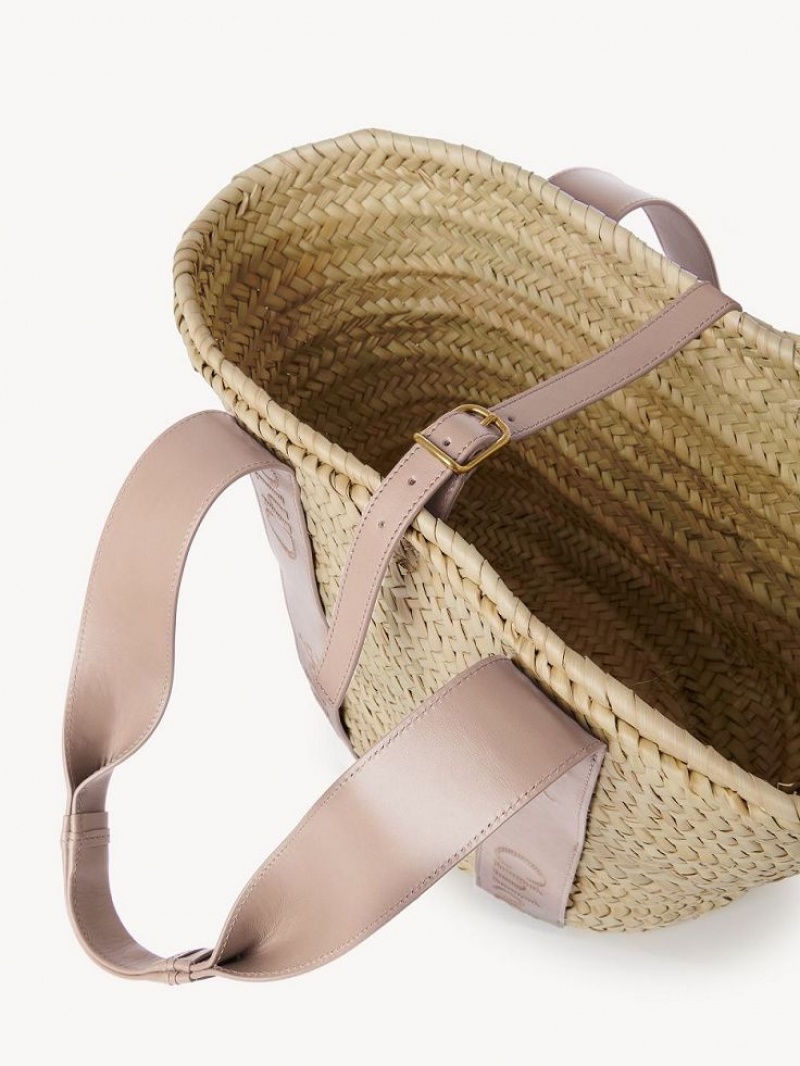 Chloe Sense Medium Basket Kangaskassit Beige | CHE-SR13382