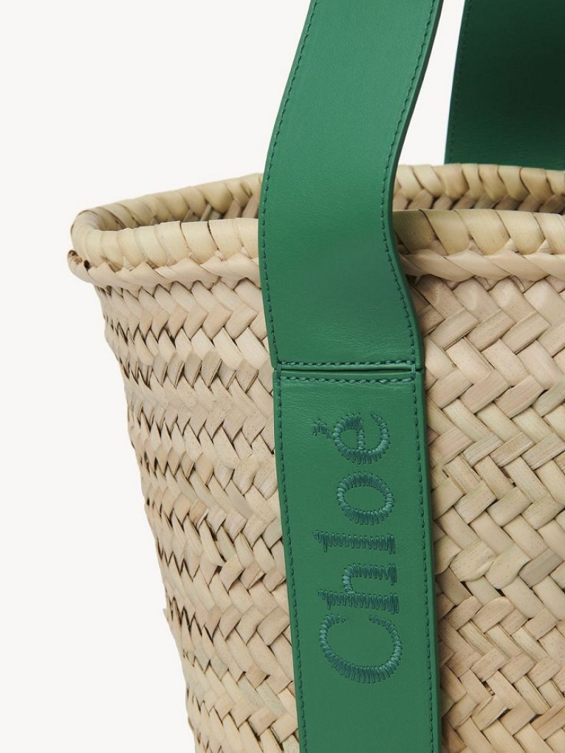 Chloe Sense Medium Basket Kangaskassit Vihreä | CHE-SR13297