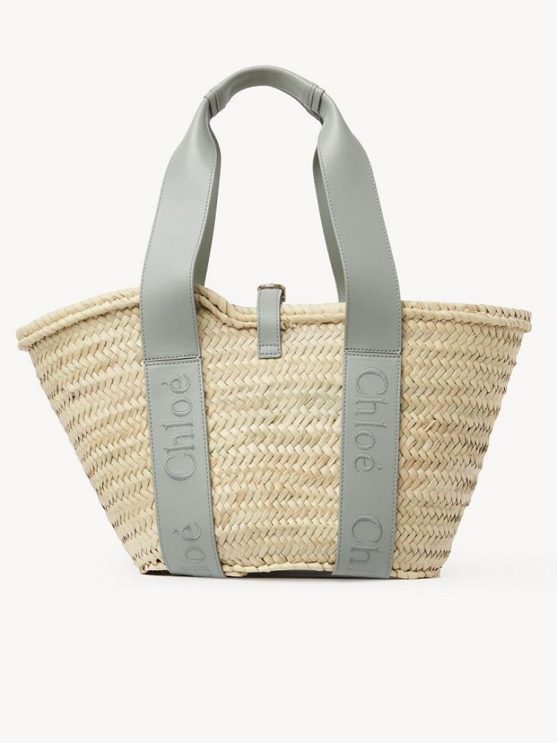 Chloe Sense Medium Basket Kangaskassit Vihreä | CHE-SR13383