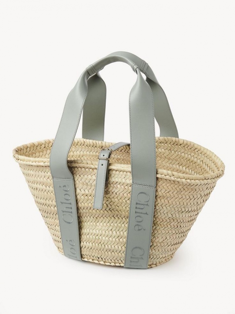 Chloe Sense Medium Basket Kangaskassit Vihreä | CHE-SR13383