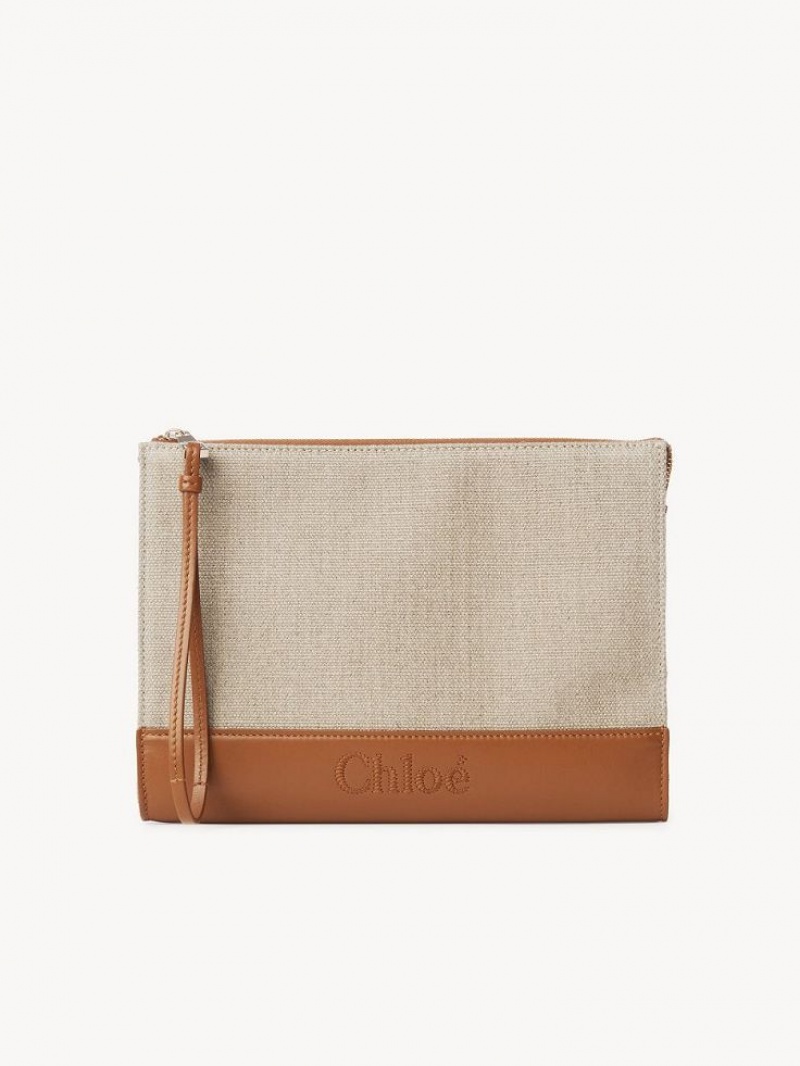 Chloe Sense Zippered Pouches Ruskea | CHE-SR14329