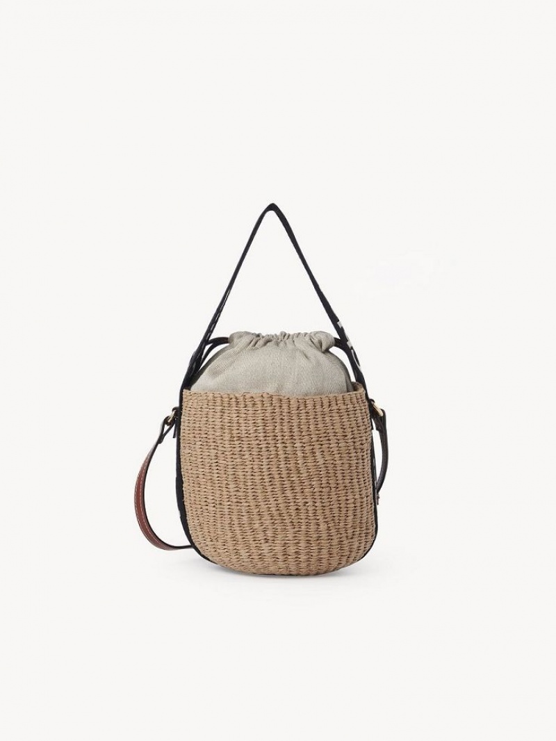 Chloe Small Woody Basket Crossbody Laukut Mustat Beige | CHE-SR13566