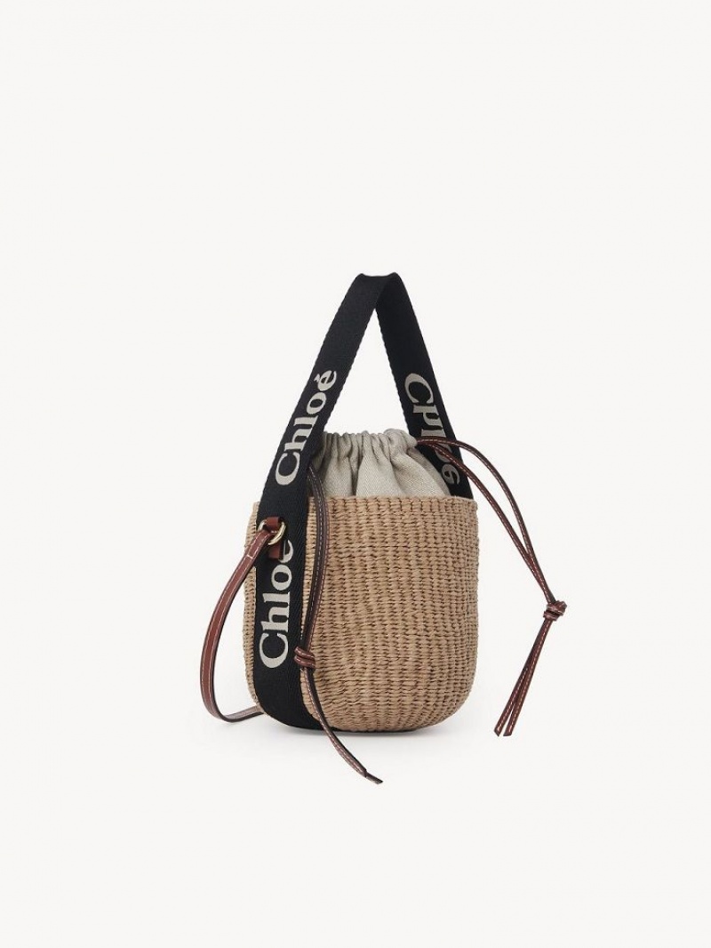 Chloe Small Woody Basket Crossbody Laukut Mustat Beige | CHE-SR13566