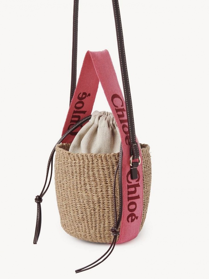 Chloe Small Woody Basket Crossbody Laukut Pinkki Punainen | CHE-SR13616