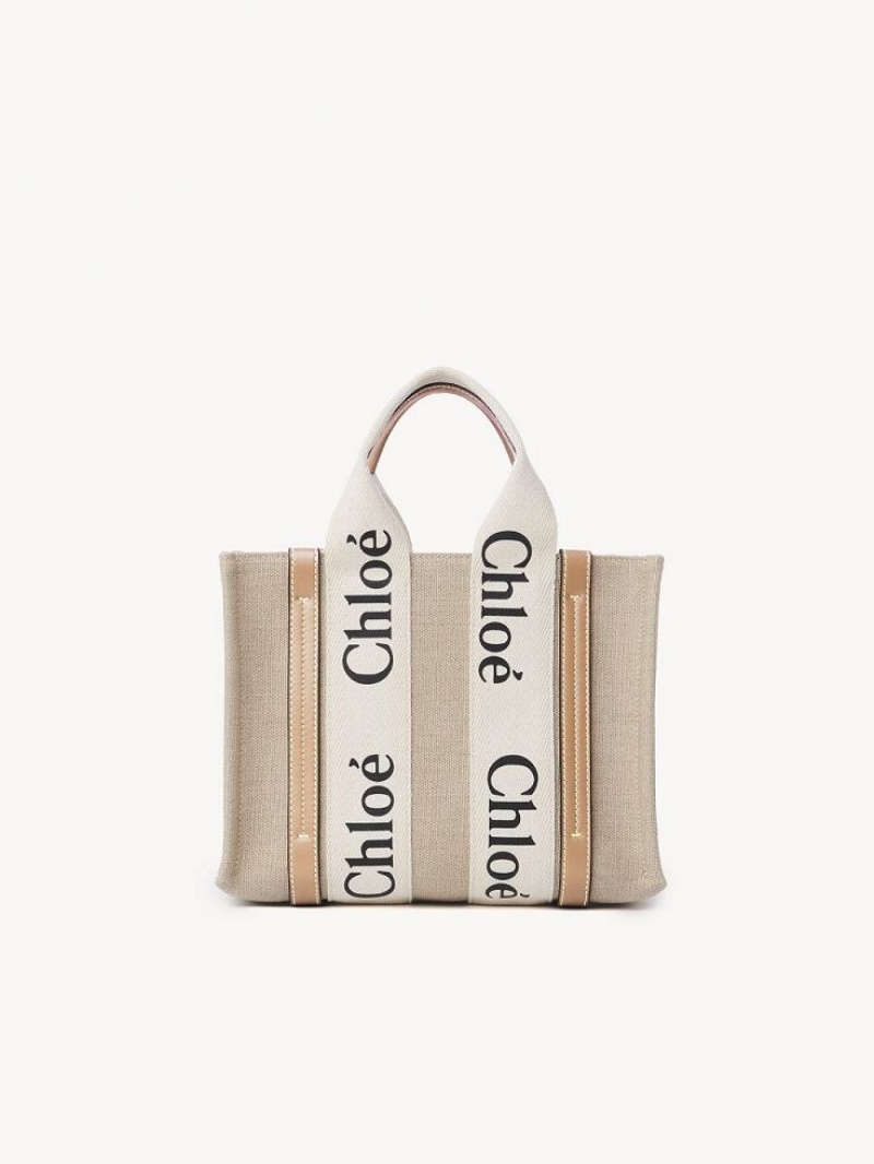 Chloe Small Woody Tote Mini Laukut Valkoinen Beige | CHE-SR13670