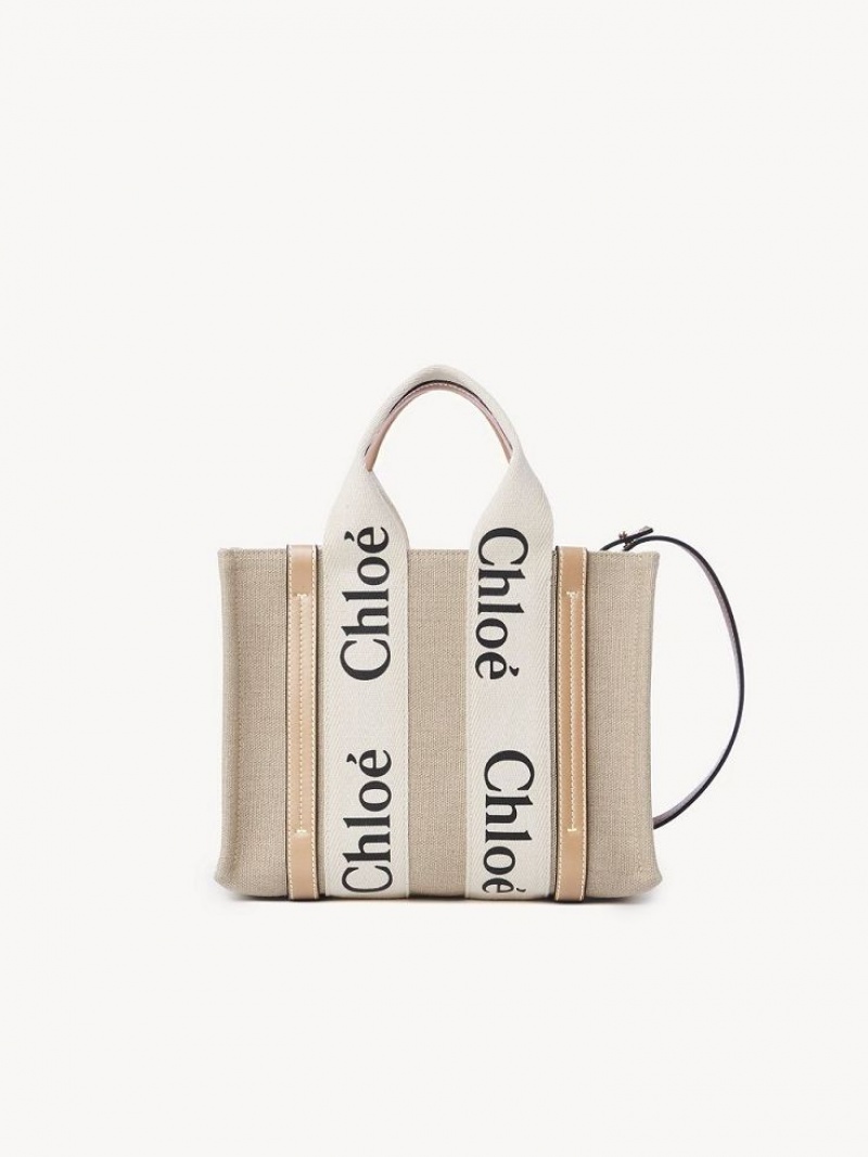 Chloe Small Woody Tote Mini Laukut Valkoinen Beige | CHE-SR13670