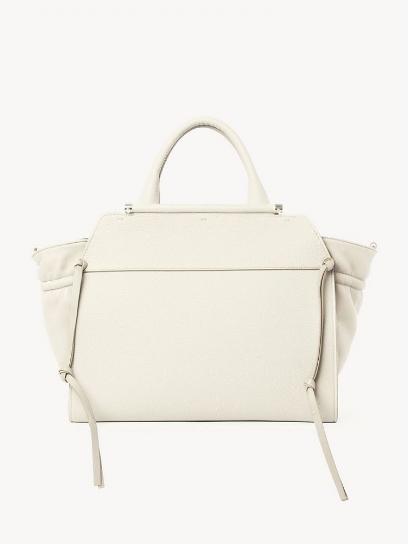 Chloe Steph Medium Double Carry Kangaskassit Valkoinen | CHE-SR13371