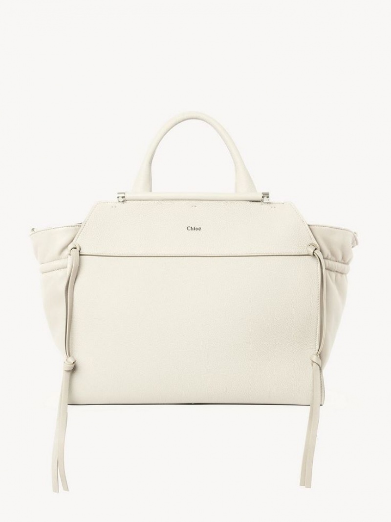 Chloe Steph Medium Double Carry Kangaskassit Valkoinen | CHE-SR13371