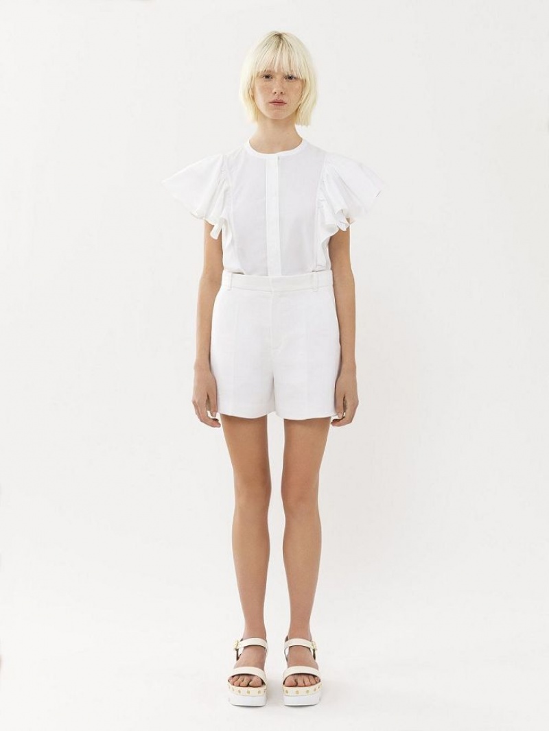 Chloe Tailored Shorts Puku Valkoinen | CHE-SR14053