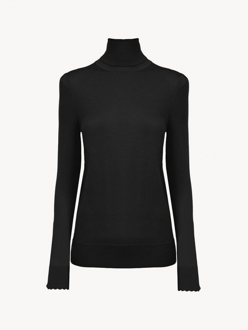 Chloe Turtleneck Neuleet Mustat | CHE-SR13959