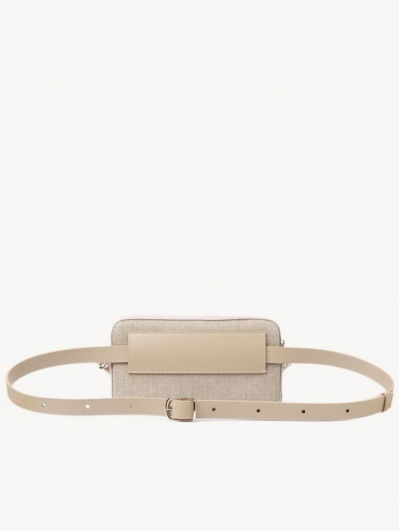 Chloe Woody Belt Crossbody Laukut Beige | CHE-SR13606