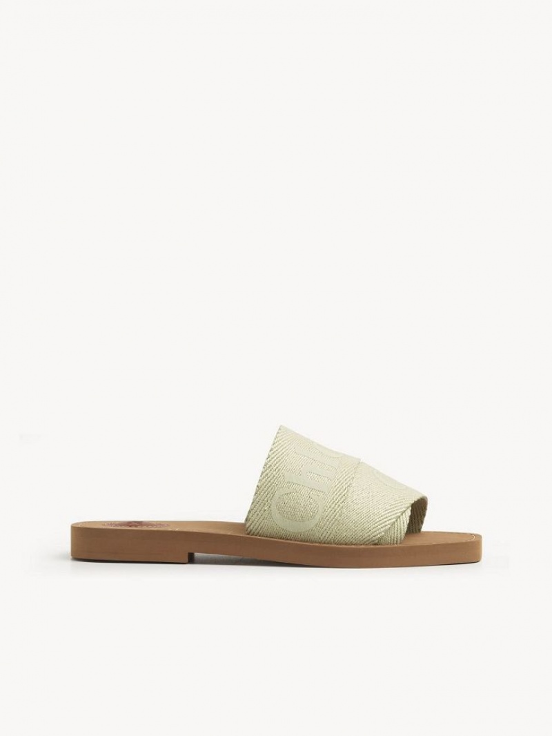 Chloe Woody Litteät Mule Vihreä | CHE-SR14181