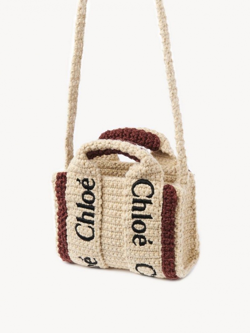 Chloe Woody Nano Tote Mini Laukut Ruskea Beige | CHE-SR13693