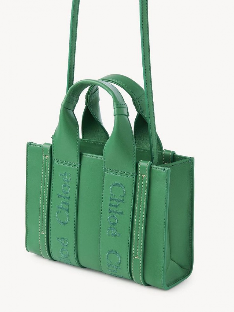 Chloe Woody Tote 1 Mini Laukut Vihreä | CHE-SR13698